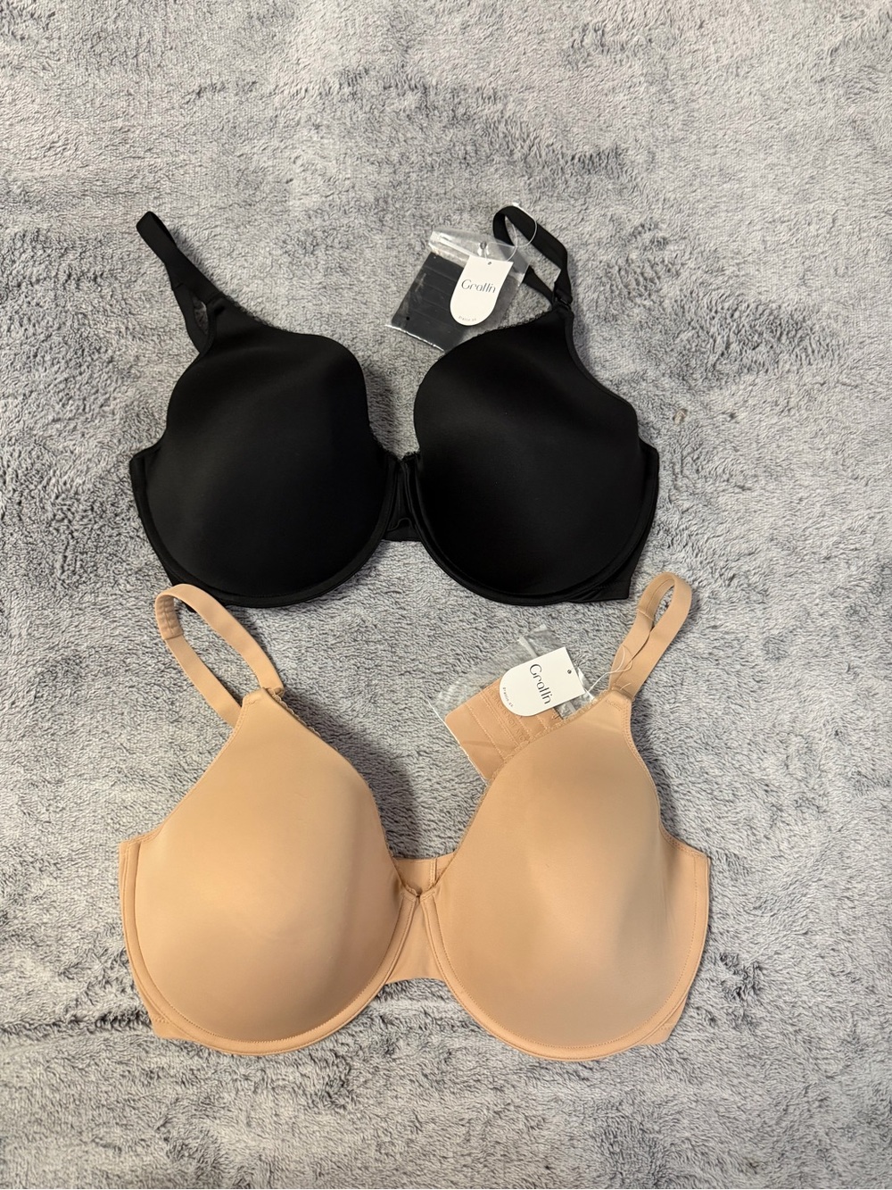 NWT Gralin Smooth nursing bra set size 40F - Black and Nude